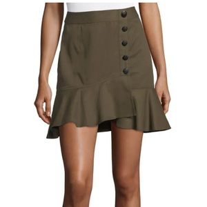 Veronica Beard Canvas Ruffled Skirt